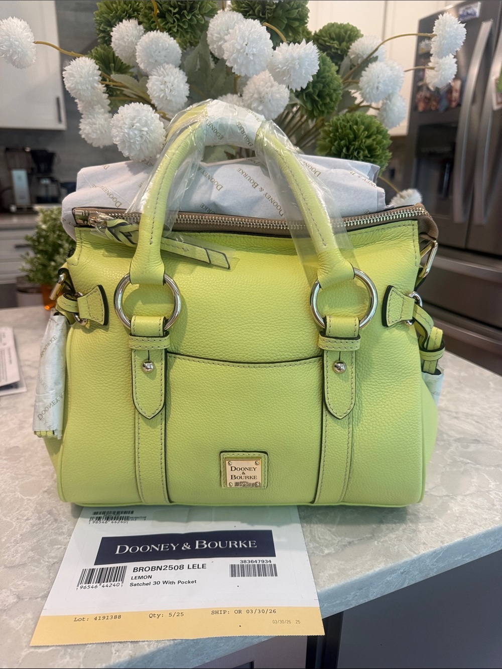 Dooney and Bourke sorrento satchel 30 with pocket